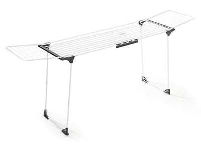 Image de EASYmaxx Séchoir à linge extensible 185-250 x 56 x 98 cm - blanc/gris