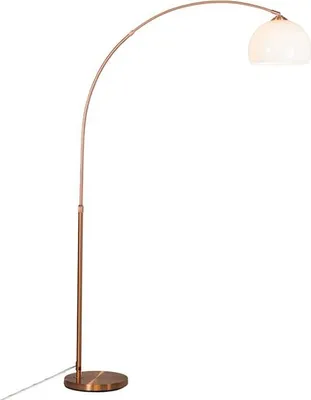 Produktbild von QAZQA - Moderne Smart Arc Lampe Kupfer inkl. A60 Wifi - Arc Basic Dimmer I Dimmbar I Wohnzimmer I Schlafzimmer - Stahl Rund I Länglich - LED geeignet E27