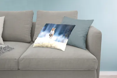 Produktbild von MuchoWow® Zierkissen Sofakissen Wohnzimmer Dekokissen 60x40 cm Fuchs - Schnee - Winter - Kopfkissen - Polster mit Foto