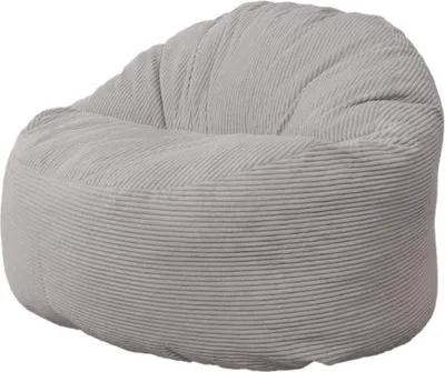 Produktbild von Sitzsack-Sessel XXL aus Breitcord 100 cm, Hellgrau