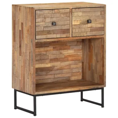 Image de Meuble de rangement exclusif - Buffet en bois d'acacia recyclé, dimensions 60x30x75 cm