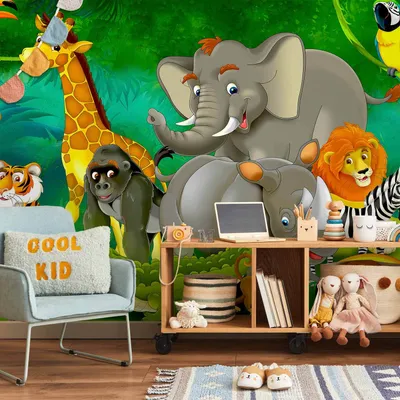 Produktbild von Vlies Fototapete - Colourful Safari 250x175 cm Für Kinder e-B-0007-a-a