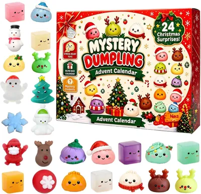 Productafbeelding van Kerstadventskalender 2026 - Dumpling stressbal - Cadeaus voor volwassenen
