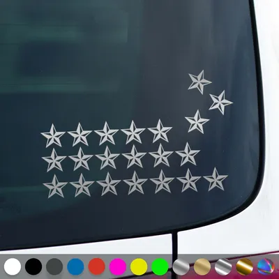 Produktbild von PantherPixel Sterne Set Aufkleber Aufkleberset Nautischer Stern Sticker Auto Geschenkidee Farbe Silber