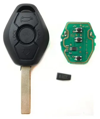 Produktbild von Techstar®-Fernbedienung für BMW 3er/5er/7er, Baujahre 1998–2005, 3 Tasten, 434-MHz-Chip, HU92, schwarz