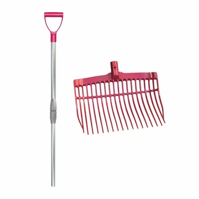 Obrázek produktu pro Vidle na hnůj KS růžové s alu. Teleskopická násada v kartonu