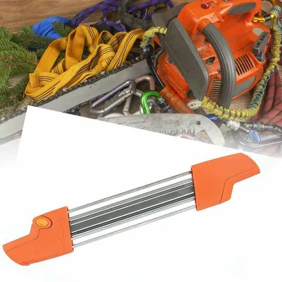 2-in-1 Kettenschärfer, manuell, für Kettensägen, orange, 38 cm