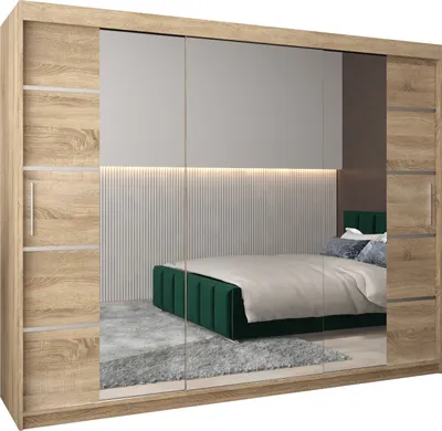 Produktbild von Kleiderschrank, Schiebetürenschrank Schlafzimmer, Schrank mit Spiegel VERONA 4 250 cm