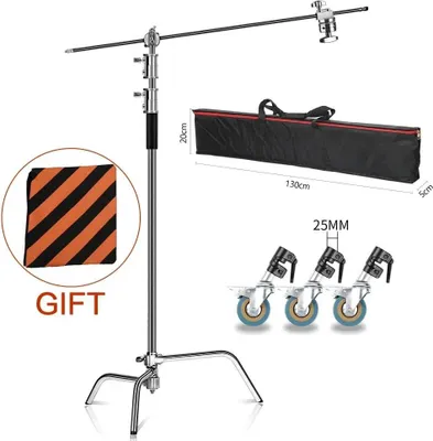 Produktbild von Lichtstativ, Schwerlast, Höhenverstellbar, 2.6 silberne Radtasche