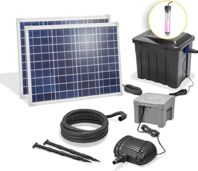 Produktbild von esotec Solar Teichfilter mit UV-Lampe 1900/100 Komplett-Set Teichpumpe 101072