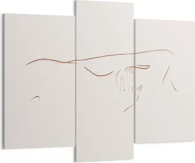 Produktbild von Bild auf Leinwand - Leinwandbild - 3 Teile - Skizze Nacktheit Frau - 130x100cm - Wand Bild - Wanddeko - Wandbilder - Leinwanddruck - Bilder - Wanddekoration - Leinwand bilder - CB130x100-4552