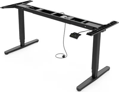 Produktbild von Yaasa Frame Pro Schreibtischgestell Höhenverstellbar, Schwarz – 140 - 200 cm – 9 Speicherfunktionen, Höhenanzeige, Kollisionssensor, Traglast 140 kg