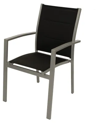 Produktbild von Wetterfester Gartensessel Stapelsessel Alu/Textil schwarz 4er Set