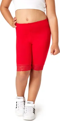 Image de Leggings courts pour fille Merry Style avec dentelle - Leggings pour fille en viscose MS10-434 (rouge, 134)