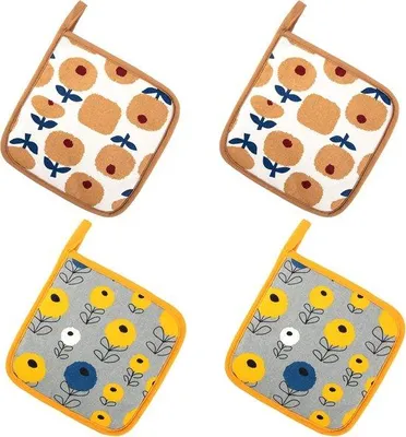 Produktbild von Set aus 4 Baumwolltüchern - Wärmebeständige und waschbare Küchenaccessoires für Kochen und Braten