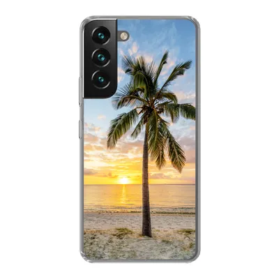 Produktbild von MuchoWow® Handyhülle Schutzhülle Hülle für Samsung Galaxy S22 Plus Strand - Palme - Sonnenuntergang Silikon Softcase Handy Hülle - Schutzabdeckung