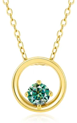 Obrázok produktu pre PAKORIO Elegantný minimalistický okrúhly náhrdelník s diamantovým náhradníkom Moissanite pre dámy, 0,5 karát, kvalita VVS1
