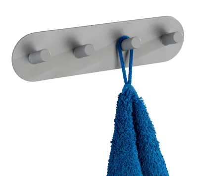 Produktbild von WENKO Haken Leiste Kleider Edelstahl Wand Handtuch Halter PICENO Grau Accessoire