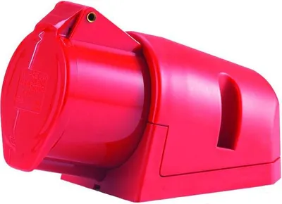 Produktbild von HEDI 9057 Wand-Steckdose CEE 400V 16A, mit Klappdeckel, für Montage im Freien