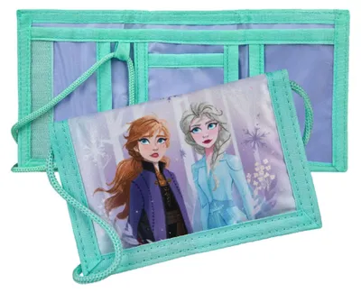 Produktbild von Undercover Frozen Geldbeutel und Brustbeutel, mit Klettverschluss und Reißverschluss, Portemonnaie Kordelband, Geldscheinfach und Münzfach für Kinder, Jungen und Mädchen, 9 x 13 x 5 cm