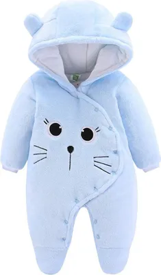 Productafbeelding van Baby-overall, babyromper, flanellen winterpak met voetjes, met capuchon