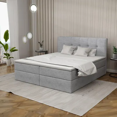Produktbild von Boxspringbett 200x200cm mit Bettkasten - Bett mit Matratze und 2 Bettkästen - Schlafzimmerbett mit Topper - Bequem Doppelbett Holly Avra16