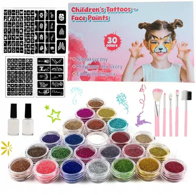 Produktbild von Markenlose Kinderschminke mit Glitzer und Schablonen