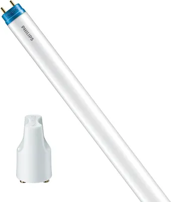 A single Philips LED tube light with a protective cap next to it, displayed on a white background.