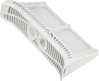 A white lint filter for a dryer.