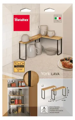 Obrázok produktu pre metaltex 350811000 metaltex Police na koreniny York LAVA, 1 poschodie, sada 2 ks