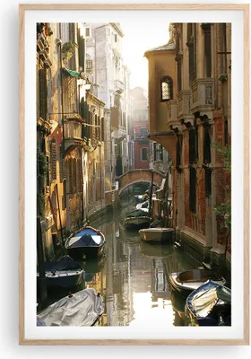 Produktbild von Gerahmtes Poster - Rahmen in heller Eiche - Venedig Brücke Wasser Haus - 61x91,5 cm - Wand Bild - Wanddeko - Wandbilder - Wandposter - Bilderrahmen - Bilder - Kunstdruck - Wandbild - P2NPA61x91-2532