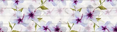 Produktbild von Sanders & Sanders selbstklebende Tapetenbordüre Blumen Weiß, Grün und Lila 500 x 14 cm