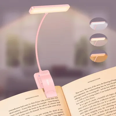 Productafbeelding van Boekenlamp Oplaadbare Leeslamp, 19 LEDs Klemlamp Traploos Dimbar