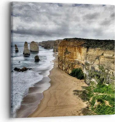 Produktbild von Bild auf Leinwand - Leinwandbild - Strand Ozean Landschaft - 30x30cm - Wand Bild - Wanddeko - Leinwanddruck - Bilder - Kunstdruck - Wanddekoration - Leinwand bilder - Wandkunst - AC30x30-0141