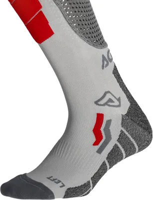 Image de Chaussettes de protection pour genoux Acerbis X-Leg Vented Pro, pour motocross, couleur gris/rouge, taille L/XL