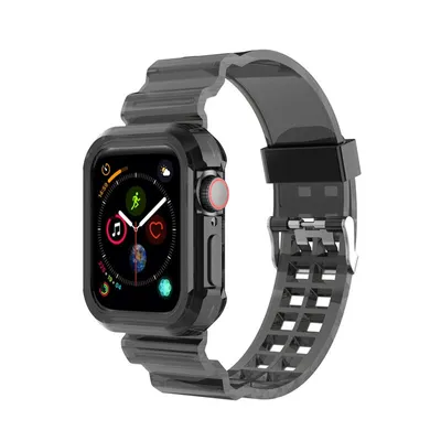 Produktbild von Strap-it Apple Watch 8 transparentes TPU-Band (Schwarz)