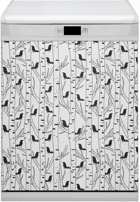 Produktbild von Magnetmatte Geschirrspüle Abwaschbar Küche Magnete  Dekor 60x70 cm  - Vögel und Bäume