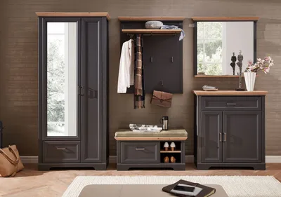 Produktbild von Garderobenschrank Jasmin in graphit und Artisan Eiche 93x204
