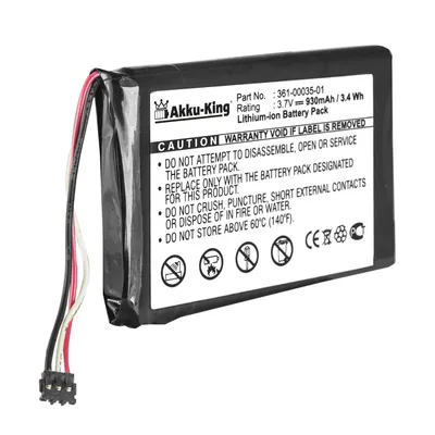 Produktbild von Akku kompatibel mit Garmin Nüvi 1200 1205 1205W 1250 1255W 1260 1260W 2598LMT - Li-Ion - ersetzt 361-00035-01