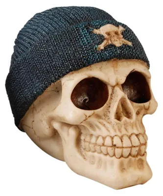 Produktbild von Sparschwein 4 Totenkopf-Motive Polyresin Spardose Biker DJ Cool Mütze