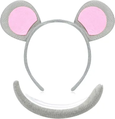 Produktbild von Tierkostümset Maus, Ohren Haarband und Schwanz, Partyzubehör für Verkleidungen