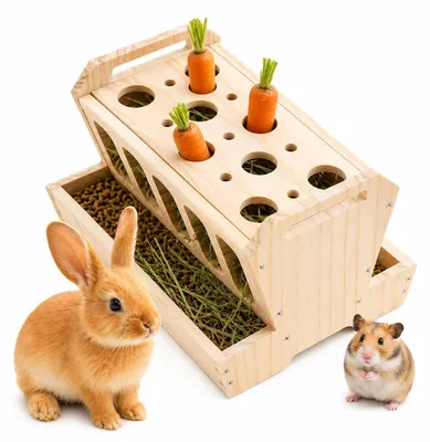 Produktbild von Holz-Futterspender für Kaninchen und Kleintiere
