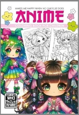 Image de Livre de coloriage A4 Anime pour enfants, rose