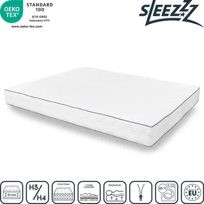 Obrázok produktu pre 7-zónový matrac Sleezzz Superior 160 x 200 cm, výška 21 cm, stupeň tvrdosti H3/H4