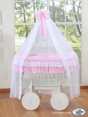 Immagine prodotto di Cestino per bambini con baldacchino Deluxe - Rosa Bellamy
