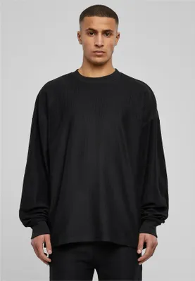 Produktbild von Urban Classics TB4926 | Rib Terry Boxy Crew Herrenpulli - Farbe: Black - Größe: 4XL