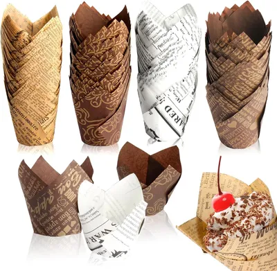 Productafbeelding van Muffinbakvormen, 200 stuks. Inclusief papieren vormpjes, geschikt voor muffins, cupcakes en andere gebakjes. Ideaal voor het bakken tijdens de feestdagen, zoals Kerstmis en Halloween