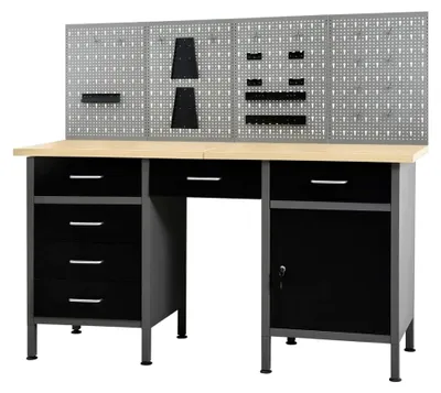 Produktbild von Werkbank mit 4 Werkzeugwänden für Werkstatt, Haus und Büro