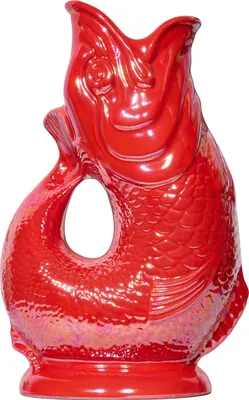 Produktbild von Gluckigluck Wasserkaraffe mit Gluckergeräusch, handgefertigt, ikonisches Design, Farbe:Rot schimmernd, Fassungsvermögen:1,2 L