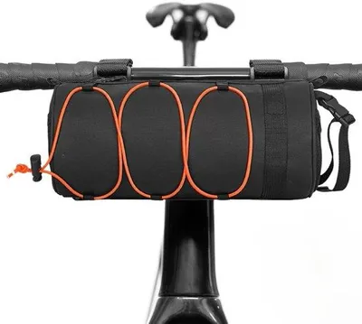 Immagine prodotto di Borse da bici impermeabili, borse da bici con attacco al manubrio, borsa per ruota anteriore, borsa da manubrio, tracolla rimovibile (arancione)